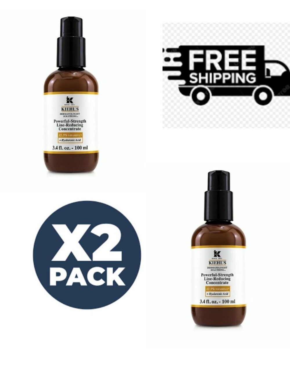Kiehl’s Powerful Strength Line Reducing Concentrate 100ml NIB (2x)